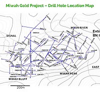 Miwah Gold Project – Mineralisation Cross Section Looking West
